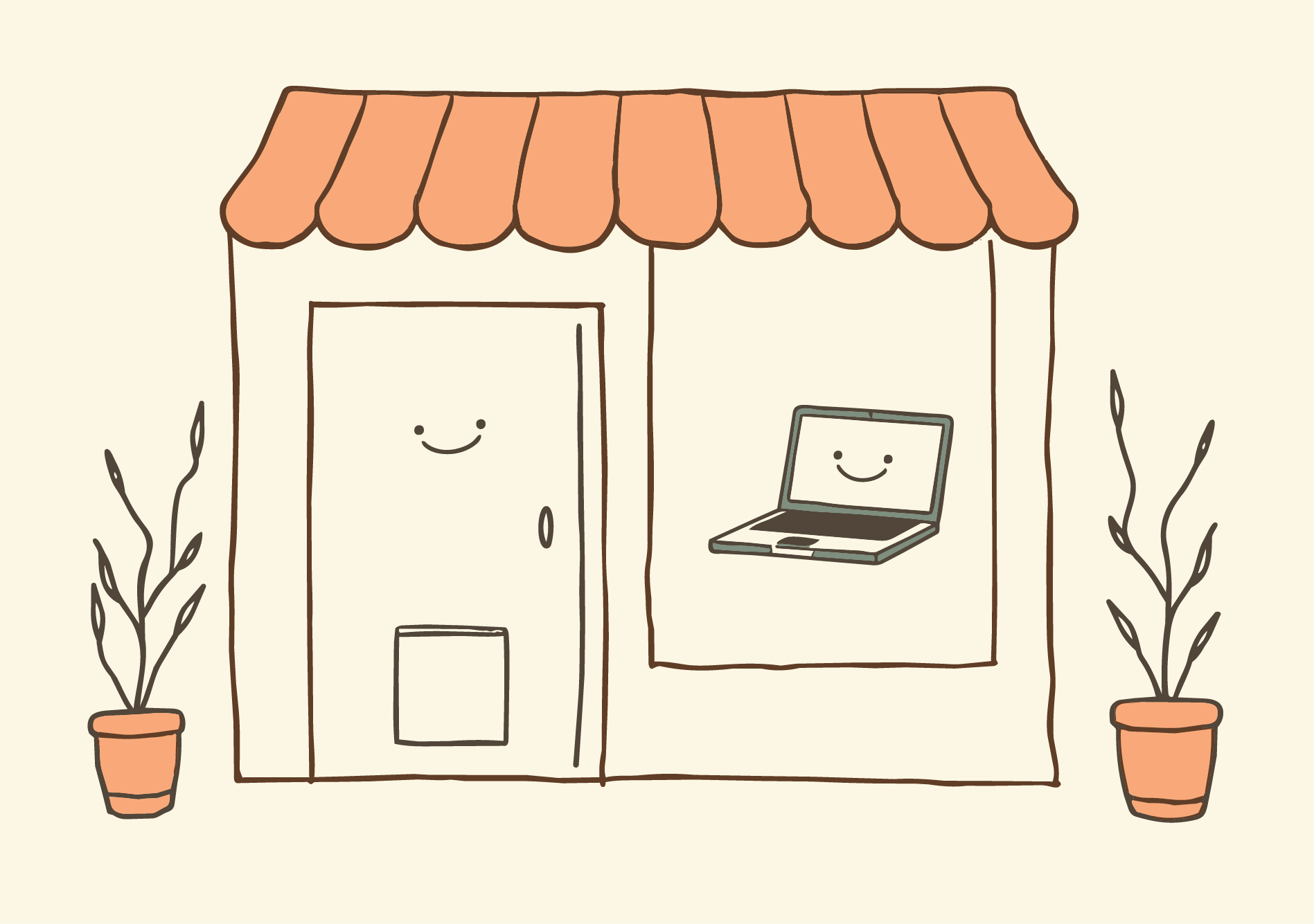 A friendly small business website illustration